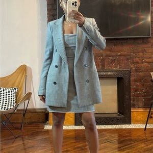 Aritzia Wilfred Grey plaid blazer